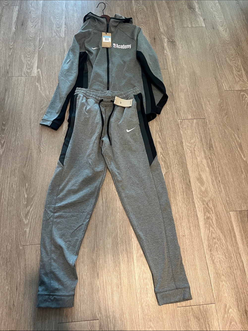 Nike Gray and Black Men’s Hoodie & Jogger Set - Academy Logo
